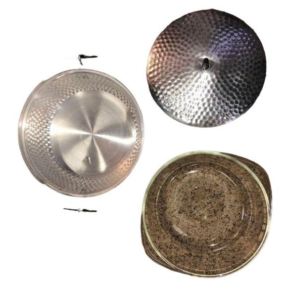 Vintage Hammered Casserole Covered Dish Used MCM - Picture 10 of 12